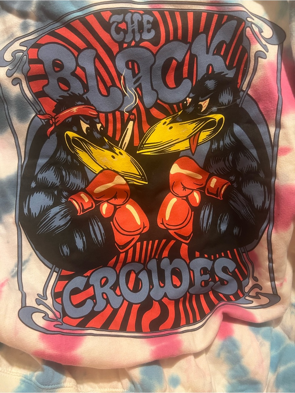 BLACK CROWES LARGE UNISEX GRAPHIC SWEATSHIRT TIE DYE